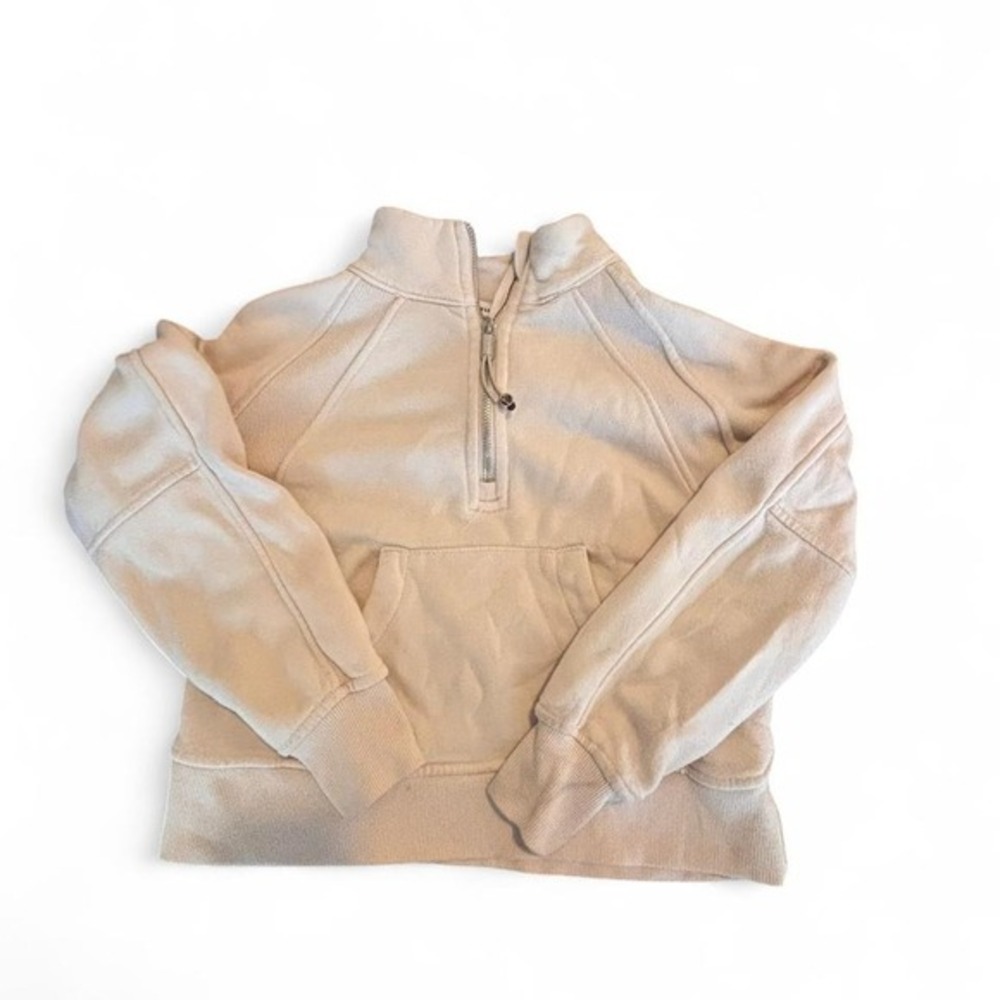 Cream Scuba like sweatshirt- little girls 10/12